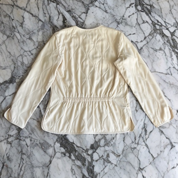 Armani Cream Quilted Jacket | Minimalist Elegant Outerwear | Size Medium - Picture 4 of 9